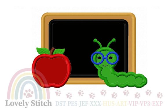 Bookworm Applique Embroidery