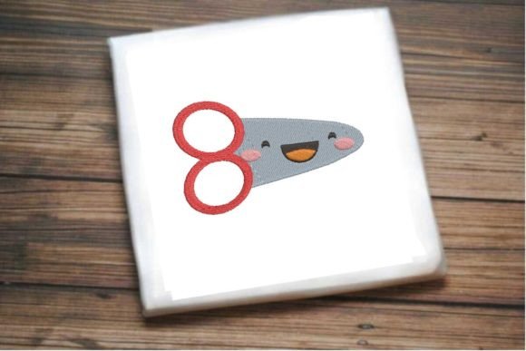 Smiling Scissors: A Cheerful Embroidery Design